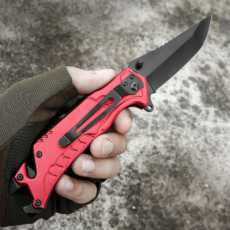 

Foding Knife High Hardness New Window Breaker Rope Cutter Stainess Stee Outdoor Camping Sef-Defense Mutifunctiona Knife