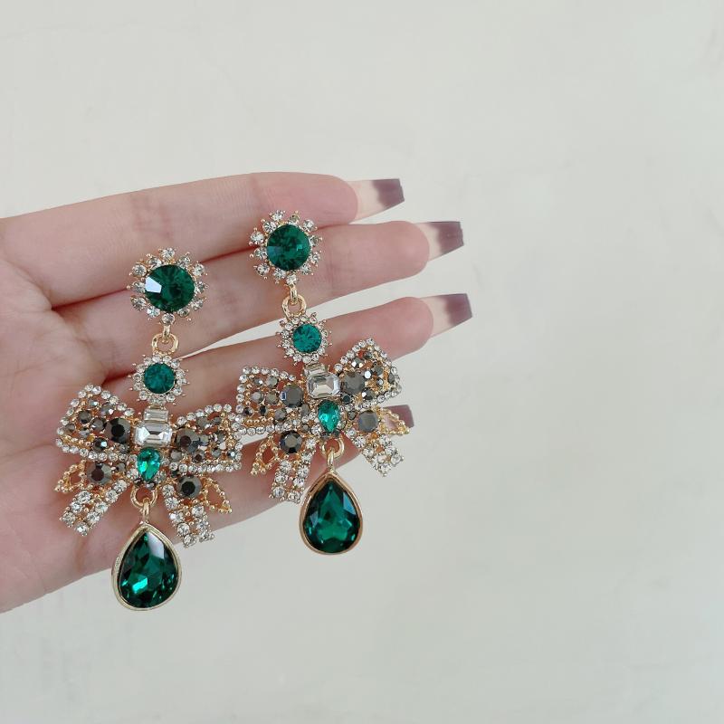 

Dangle & Chandelier Korean Bowknot Drop Women Earrings Trend Fashion Colorful Stone Chain Tassel Summer Holiday Brincos Jewelry Gift