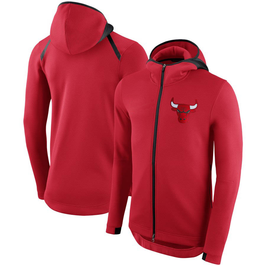 

Chicago Bulls Men Training Sweatshirt Showtime Therma Flex Performance Full-Zip Hoodie, Black