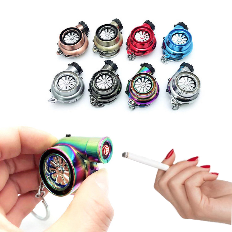 

2021 New Meta Eectric ighter USB Charging Touch ighter Creative Windproof Turbine Turbo Cigarette ighter Keychain Men Gift