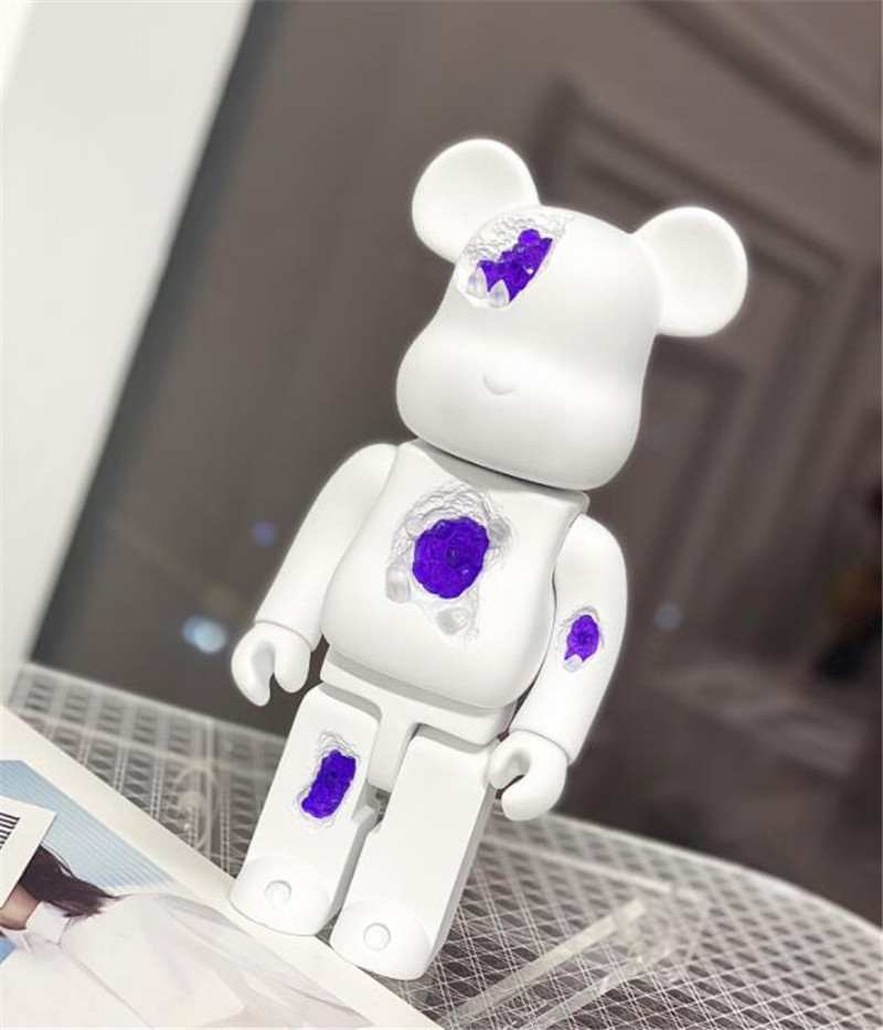 

TOP 400% 28CM Bearbrick The Resin of Erosion destroys Crystal Bear Fashion bear figures Toy For Collectors Be@rbrick Art Work model decorati