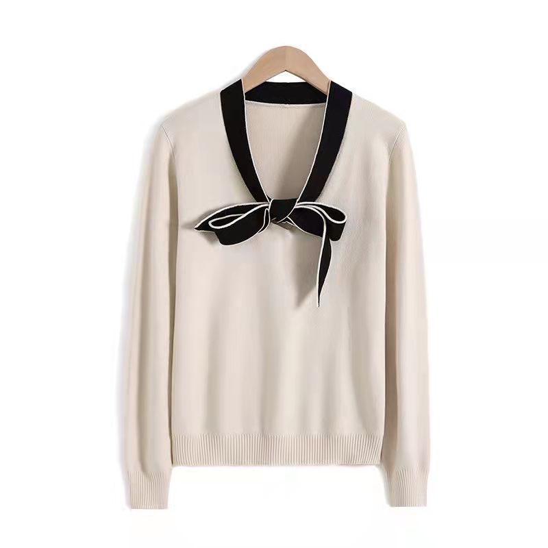 

champion sweater womens woolen sweater for ladies coats Letter top wrap jumper woman Pullover Knit Sweater, White;black