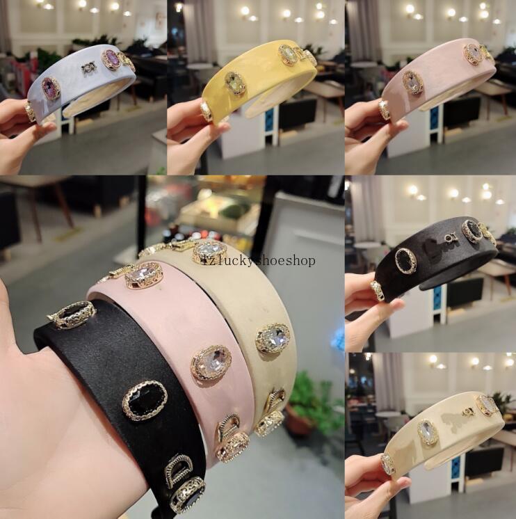 

new girl designer crystal with letter headbands luxury wide headband sports wedding headband elastic hair accessories, Silver