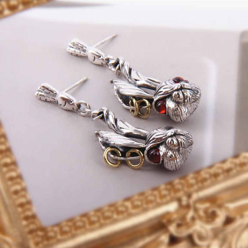 

Dangle & Chandelier Retro Big Ear Earrings Asymmetrical Style Fashion Temperament Trend Female, Silver