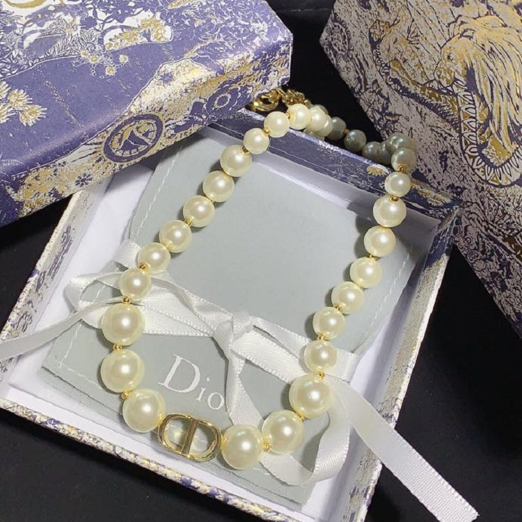 

D home / Dijia 2021 temperament CD pearl necklace bracelet high version brass material CG1E, Golden