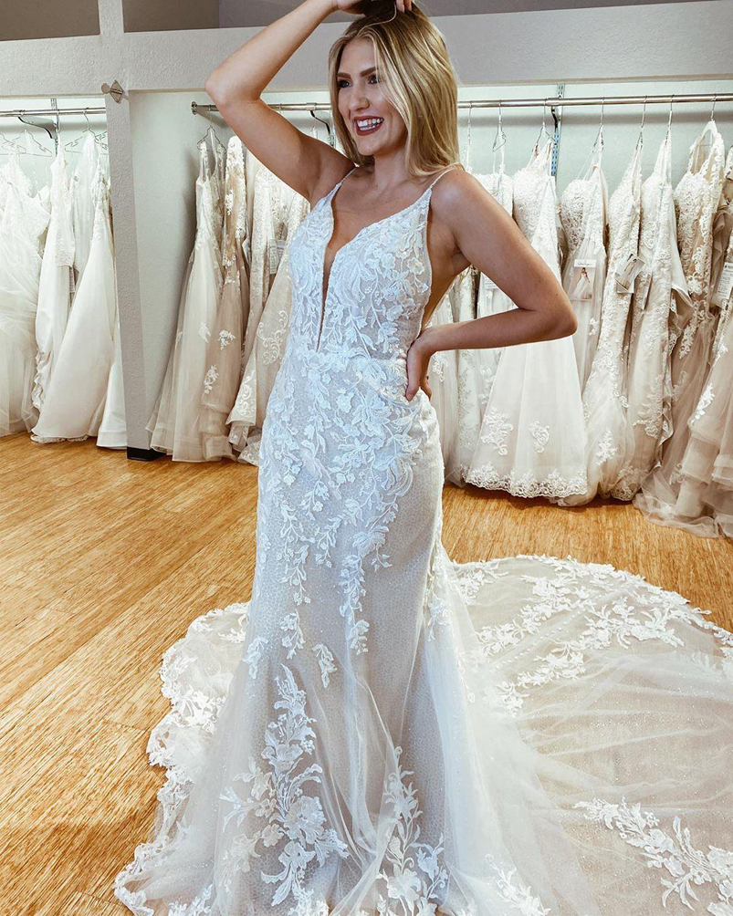 Arabic Aso Ebi Lace Mermaid Wedding Dress Bridal Gowns Spaghetti Neck Court Train Appliqued Backless Bride Dresses-image-708440335