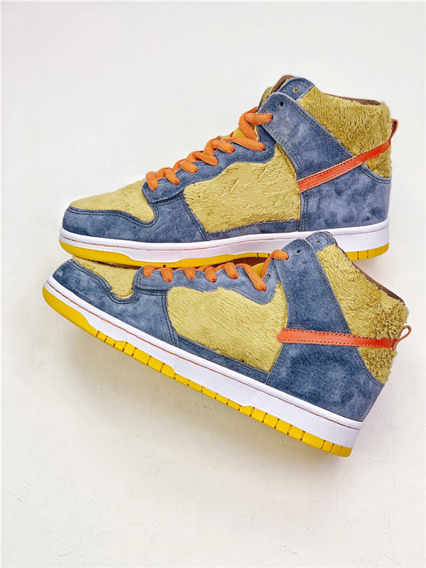

Dunk High Men's Basketball Shoes Papa Bear Yellow Blue Sneakers