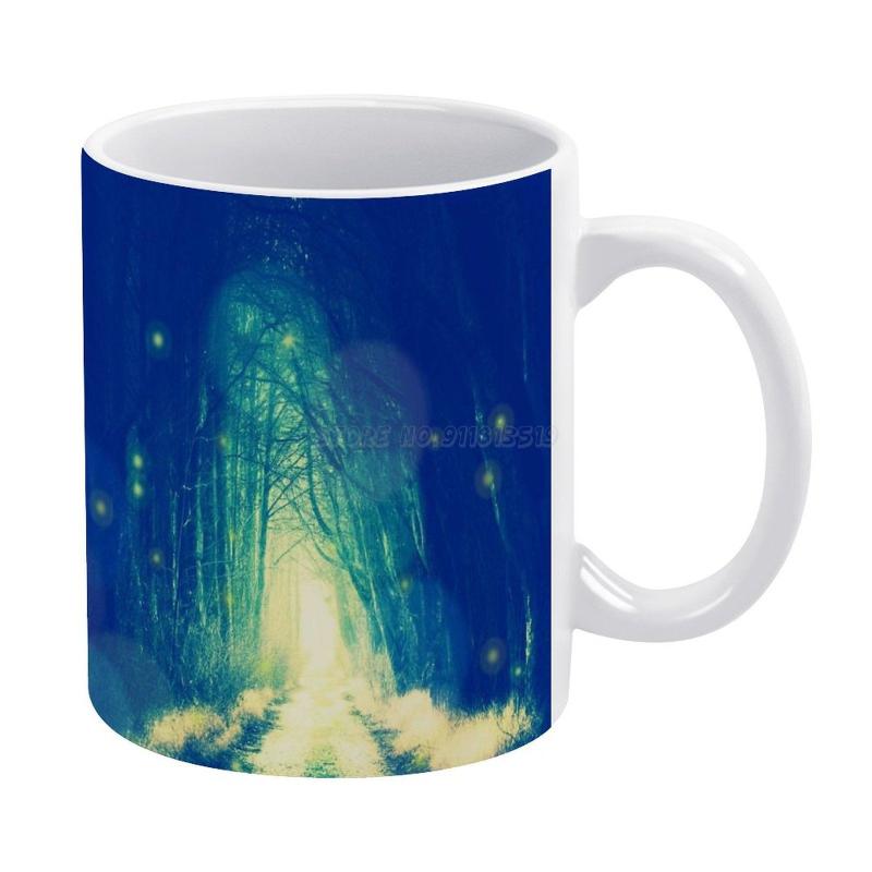

Mugs Fireflies White Mug Coffee 330ml Ceramic Home Milk Tea Cups And Travel Gift For Friends Forest Darkness Fanta