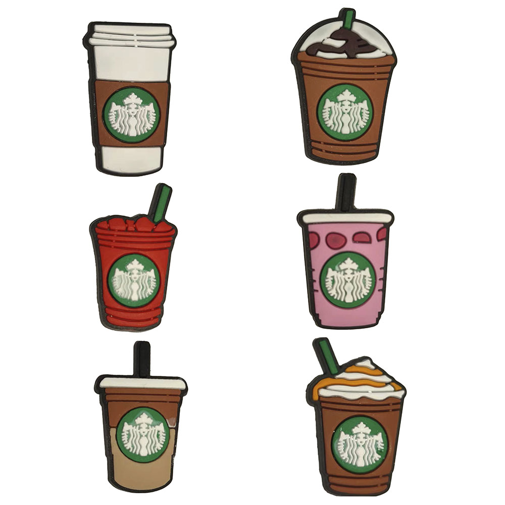 

Ready Stock Coffee Drink Milk Wine Shoe Accessories Decoration Buckle Clog Jibitz for Croc Charms Buttons Wholesale Fit Wristbands Kids Gift