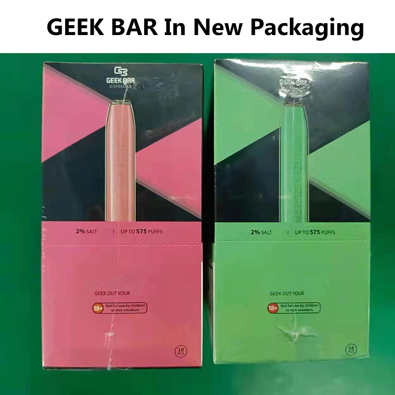 

Geek Bar Disposable Electronic Cigarette 575 Puffs Vape Device 500mAh Battery 2.4ml Pre-filled Pod 2% Vapor E Cigs Geekbar 16 Colors