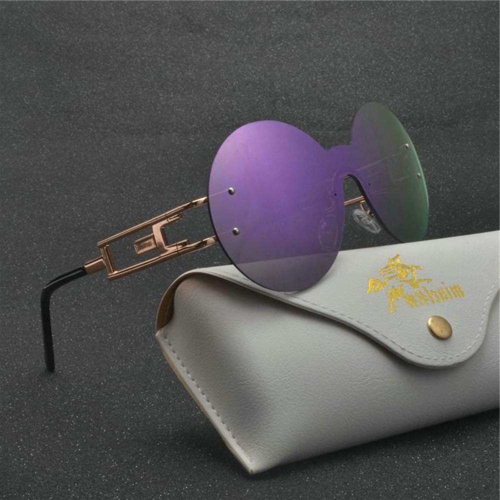 

sunglasses Luxury Rimless Round Sunglasses Brand Designer Summer Oversized Vintage Shades Sun Glasses For Women Female Lady SunglasNX, Black