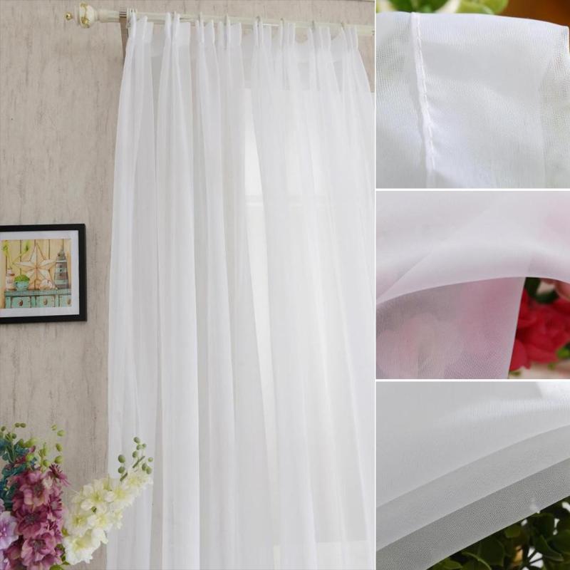 

Curtain & Drapes Sheer Curtains White Tassel String Door Line Flash Viole Window Screening For Living Room Decoration