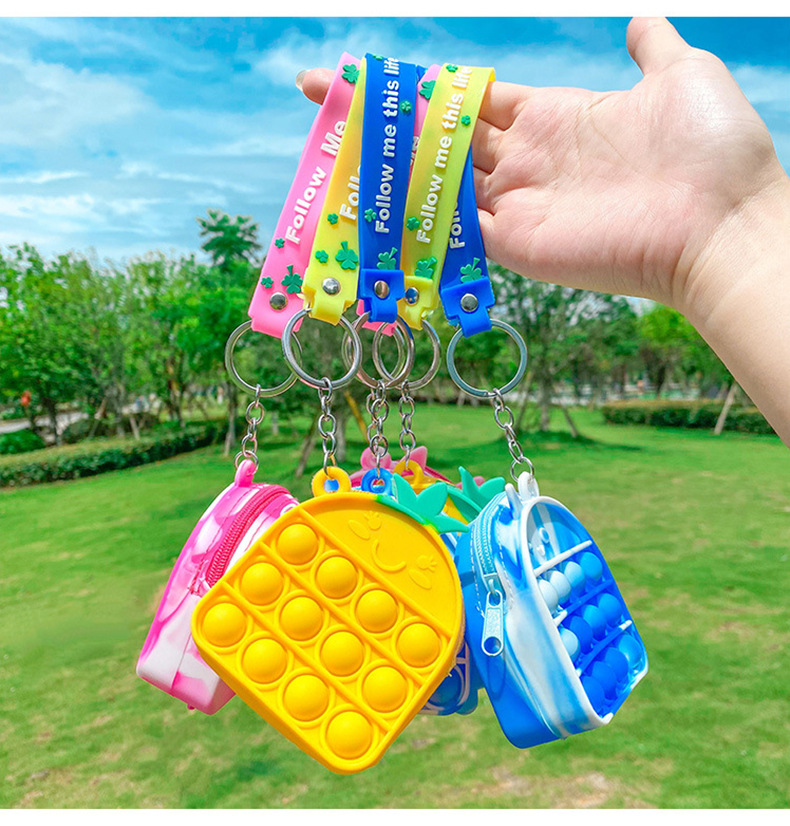 

DHL Fidget Toys wallet Pineapple portable decompression Push It Bubble Pencil Case Sensory Autism Special Needs Stress Reliever Squeeze Toy for Kids