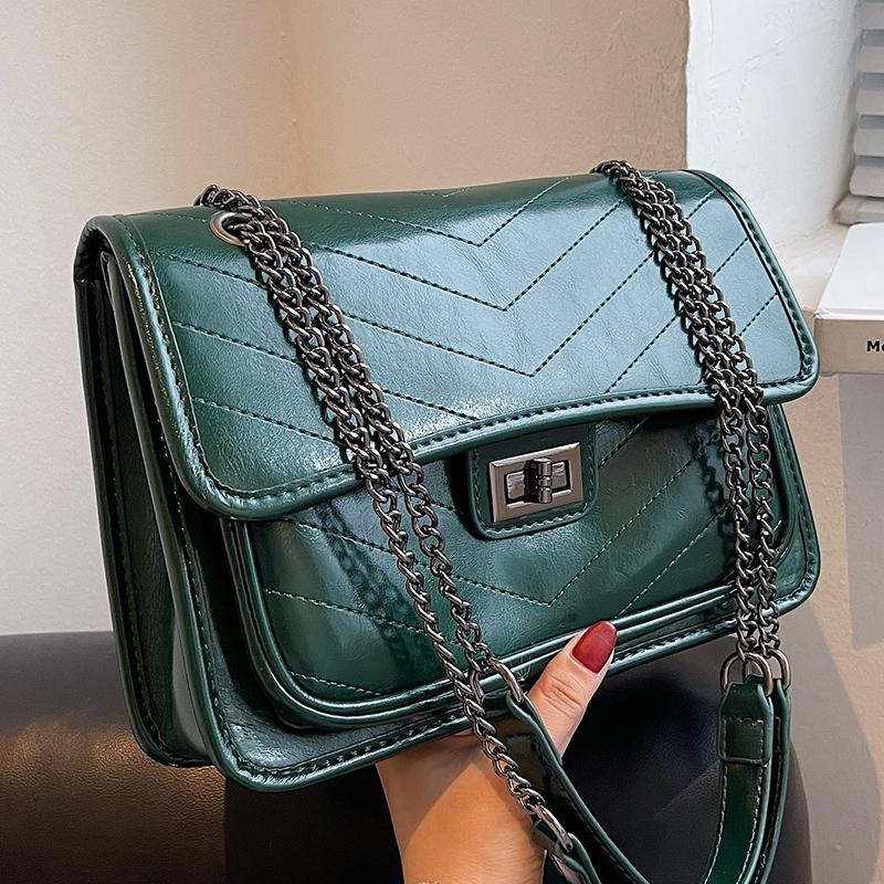 

Evening Bags V-line Square Armpit Bag 2021 Winter High-quality PU Leather Women's Designer Handbag Vintage Shoulder Messenger Travel