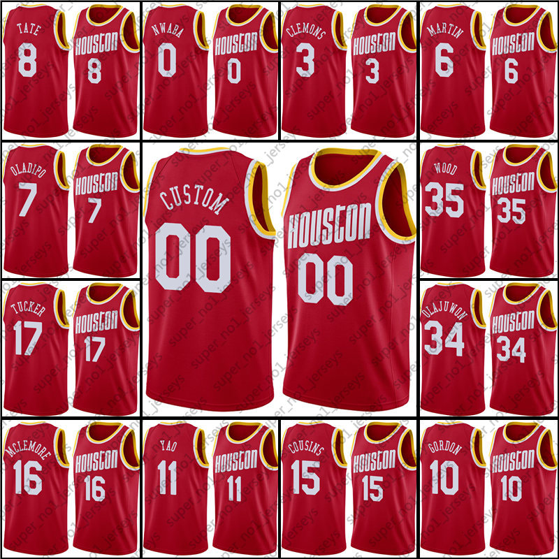 

Custom Houston Rockets Jersey Christian Wood John Wall Jerseys Kelly Olynyk Kevin Porter Jr Jersey Avery Bradley Sterling Brown, Black;red
