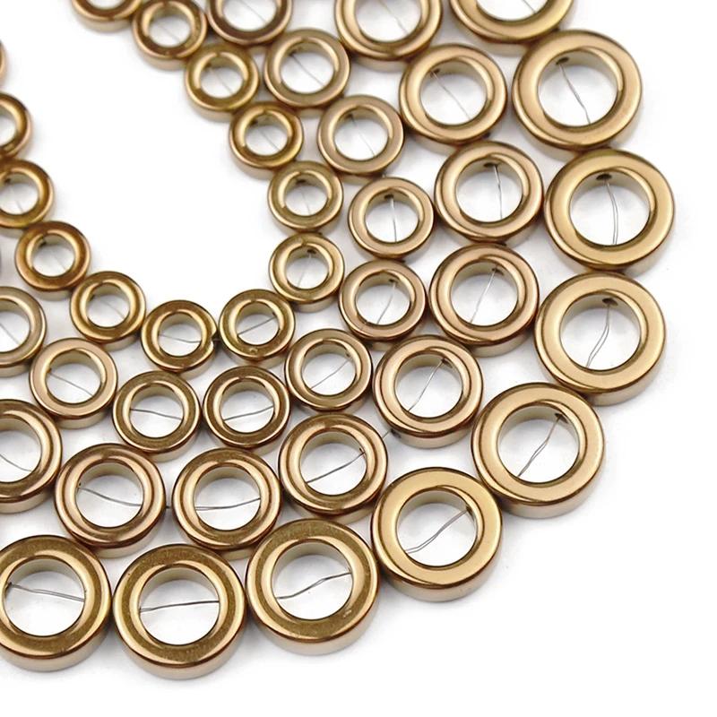 

Other YHBZRET Natural Copper Hematite Stone Round Circle Spacer Loose Beads For Jewelry Making 8/10/12/14mm Diy Bracelet Accessories