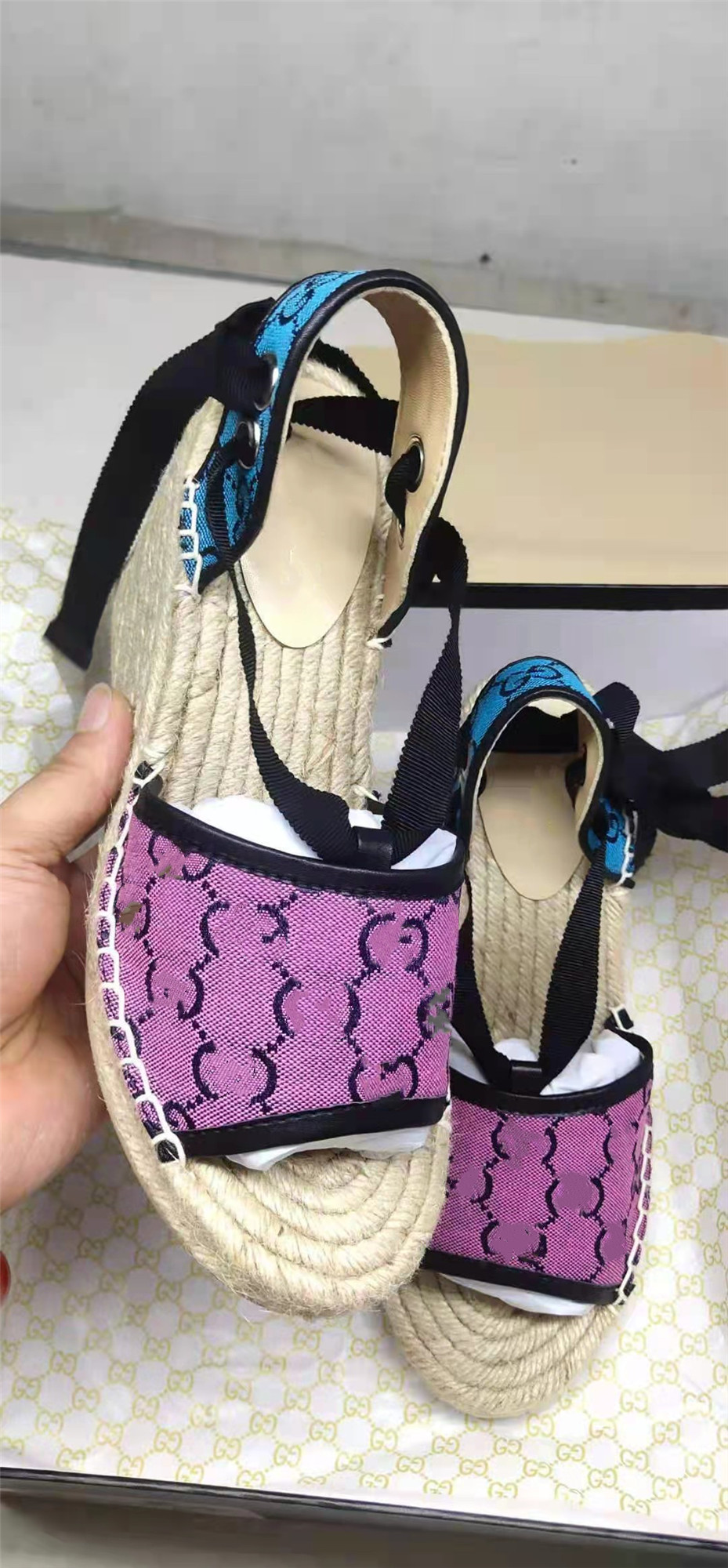 

2021Women Sandals luxury Designer Shoes Superior Quality Boutique Noble Classic vintage Brand Espadrilles Casual size 35-41