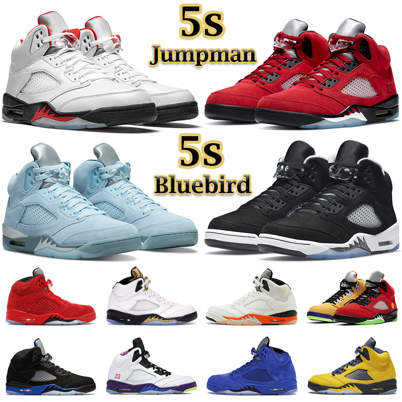 

Basketball shoes men 5s jumpman Bluebird Raging Red 5 Stealth 2.0 What The White Cement Metallic Blue Suede Oregon mens fashion sports sneakers, #11