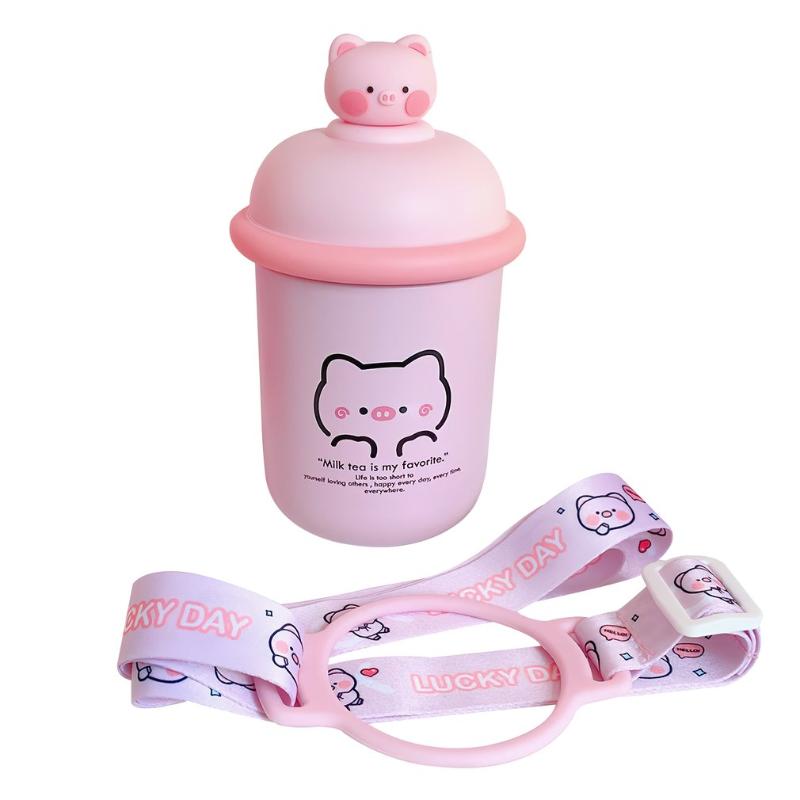 

Water Bottles Insulation Cup Creative Cute Bear Girl Heart Big Capacity Student Portable Track Children's