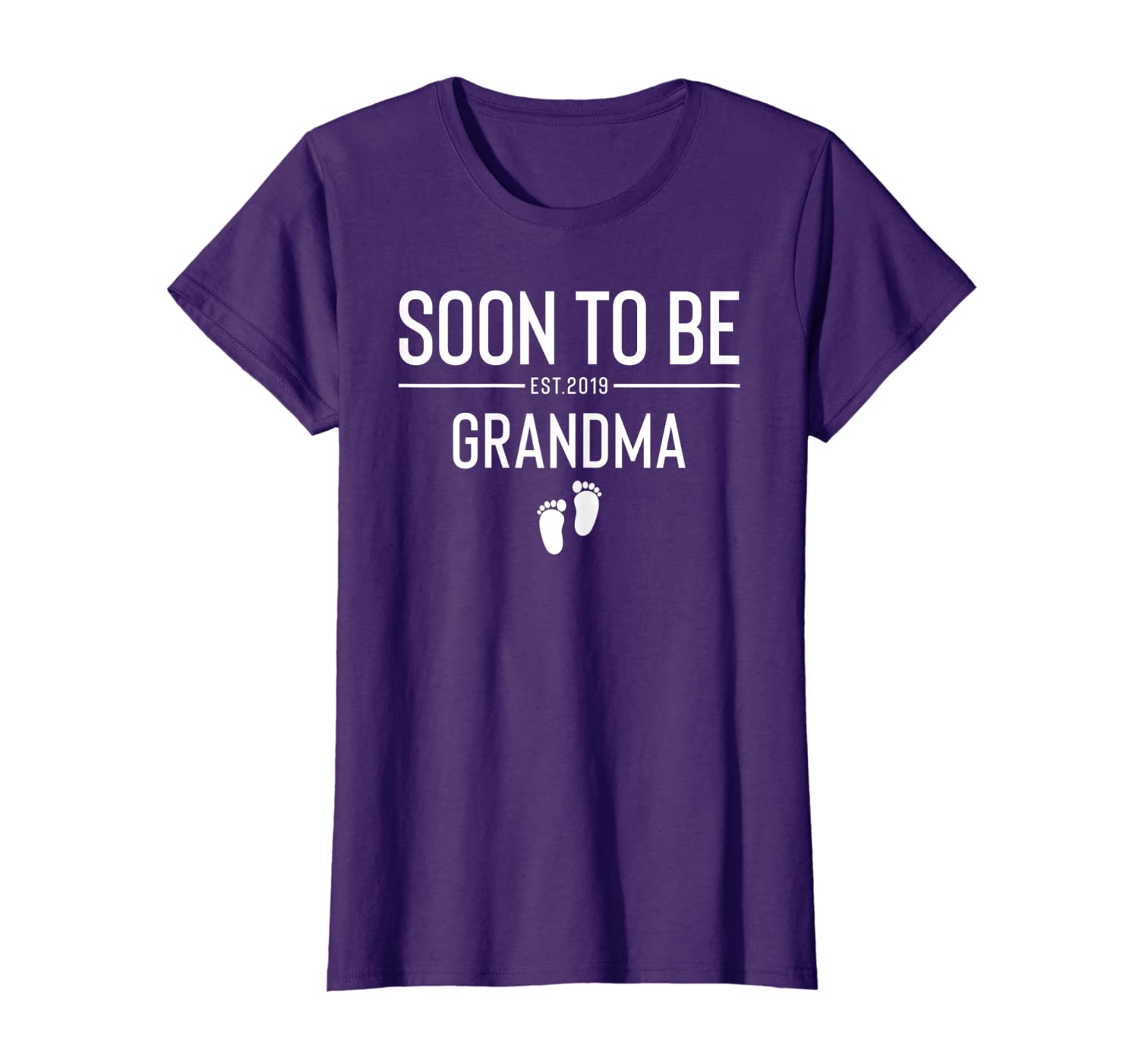 

Womens Soon To Be Grandma Est.2019 Shirt Pregnancy Announcement, White;black