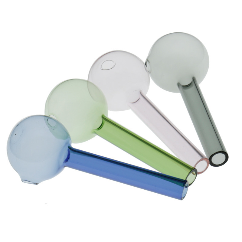 

Glass hand pipe wide 40mm OD big bowl about 11cm Length Short Colored Oil Burner Smoking Pipes