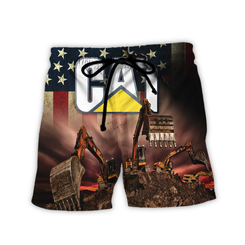 

The excavator family design 3D printed mens shorts are fashionable and comfortable. Daily travel parties. The beach is breathable and beautiful., White;black
