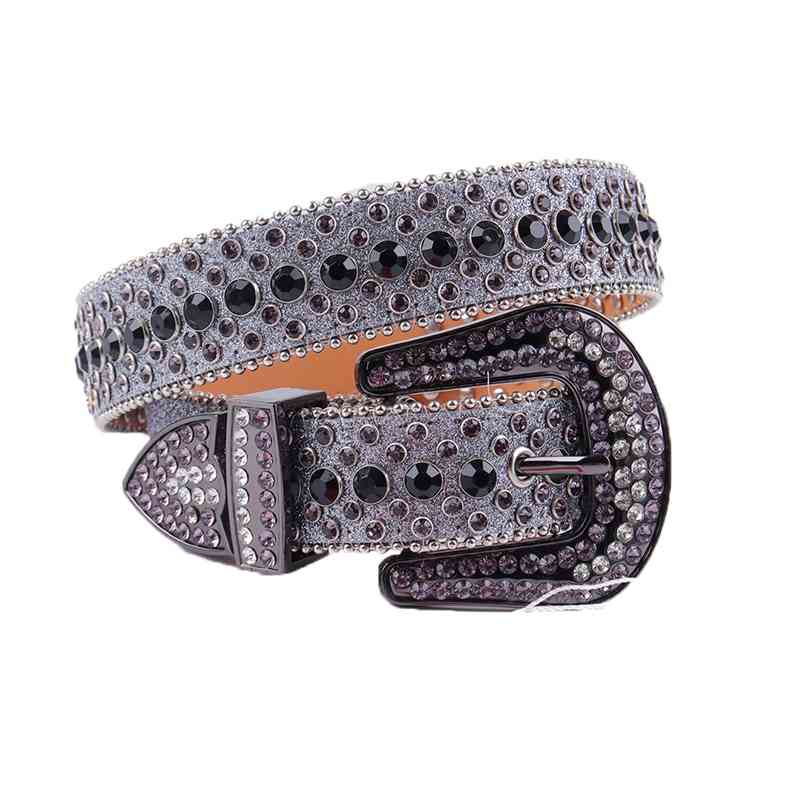 

Designer belts 2023 Fashion Diamond Studded Western Cowboy Jeans Sparkle Leather Bling Luxury Rhinestone Belt for Women Man