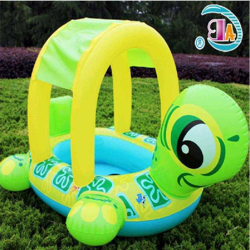 

Swimming ring ABC turtle with canopy shading baby circle children swimming boat