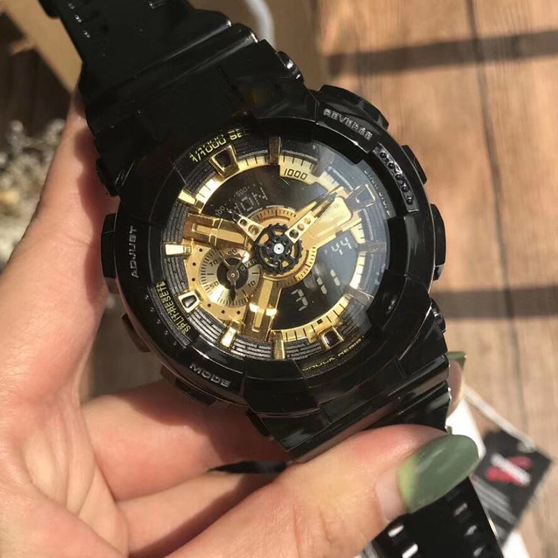 

1-Casual mens watches outdoor waterproof full-featured running seconds chronograph dual display LED digital automatic date shockproof watch, No watch