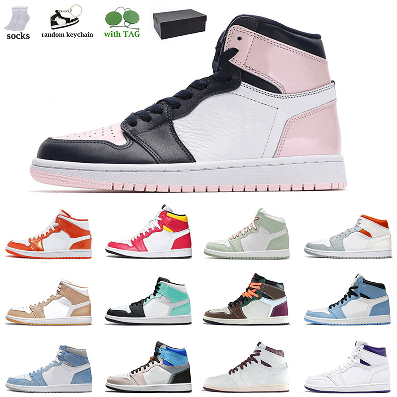 

Jumpman 1s Top Fashion Basketball Shoes Men Women Jordan 1 Retro Sneakers Size 13 Off Atmosphere Tan Gum Bordeaux University Blue White Jorden Sports Trainers, C24 royal blue 36-46