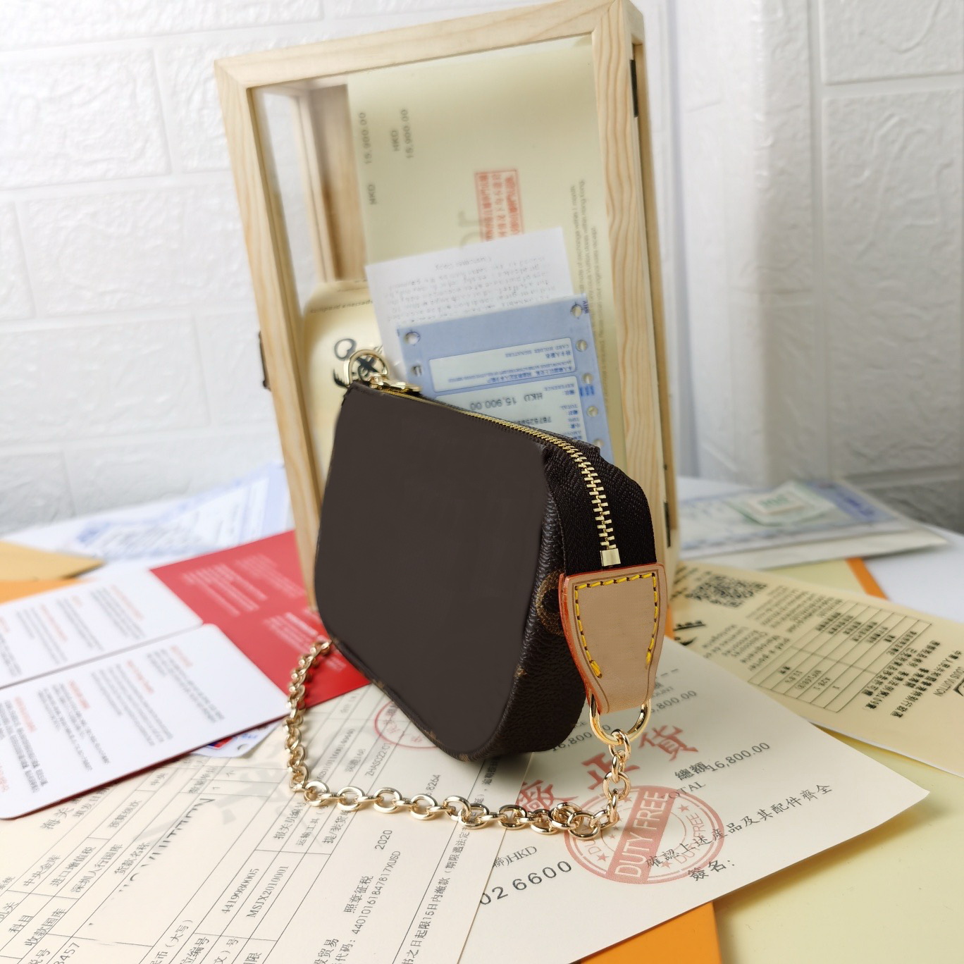 

Fashion Real Leather Women's Chains Handbag pochette CX#261 Wallets messenger Bags Have dust bag 58009, Color a : don't choose this color