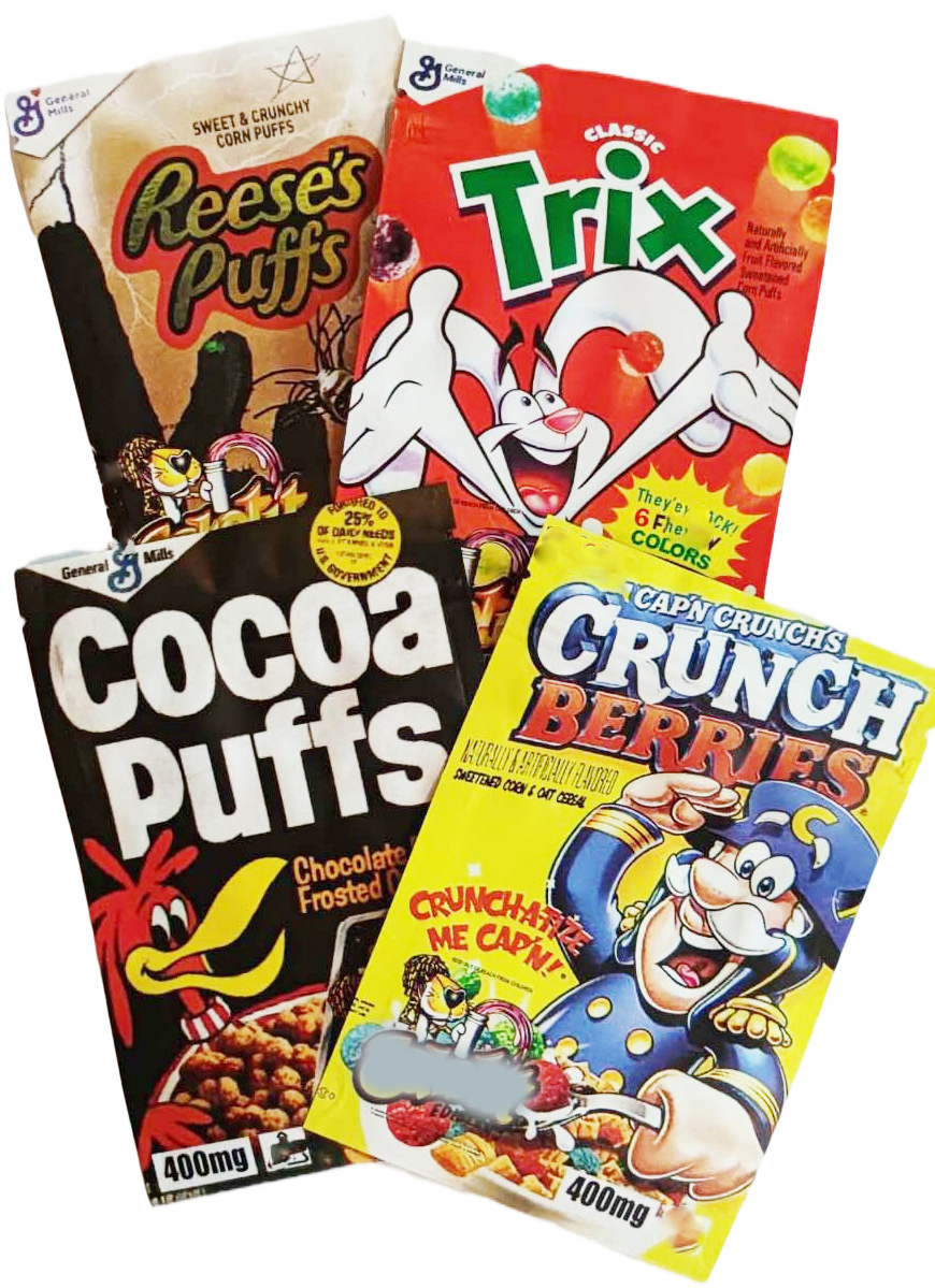400mg Cereal Edibles candy bags gummies CRUNCH BERRIES REESE COCOA PUFFS TRIX CHIPS Bag medicated gummy Smell Proof Chirld Zippier Lock packaging-image-715539169