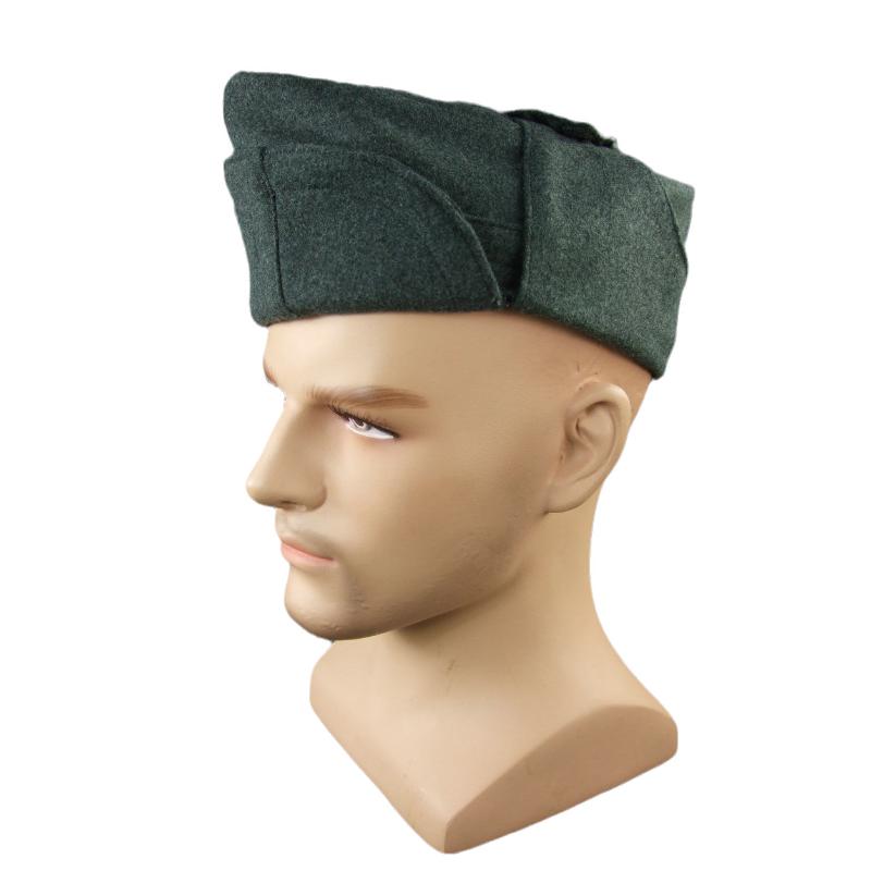 

Wide Brim Hats WWII Italian M35 Grey Green Wool Bustina Garrison Side Cap, As pic