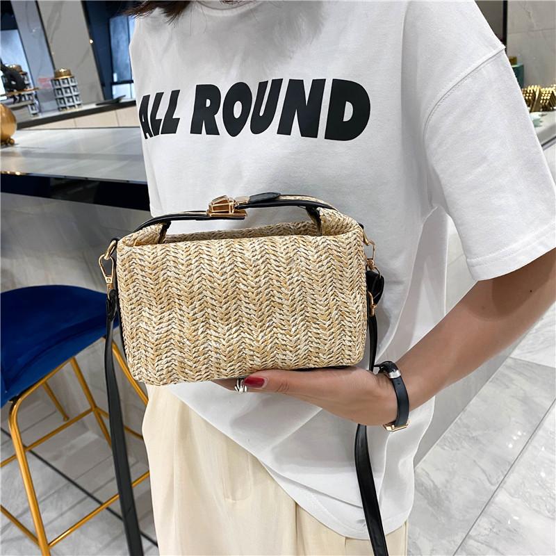 

Evening Bags Bag Women 2021 Korean Version Of The Summer Straw Woven Handbag Fashion Hand Carry Women's All-match Shoulder Diagonal, Black