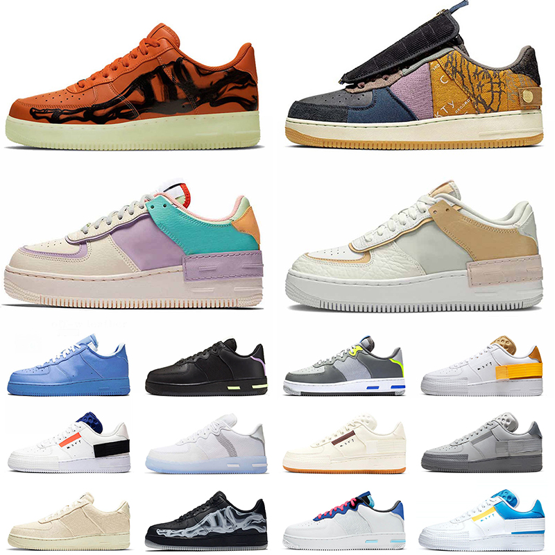 

fashion white air force mens women 1 one running shoes off platform N354 skeleton orange travis cactus jack shadow spruce aura trainers, White;red