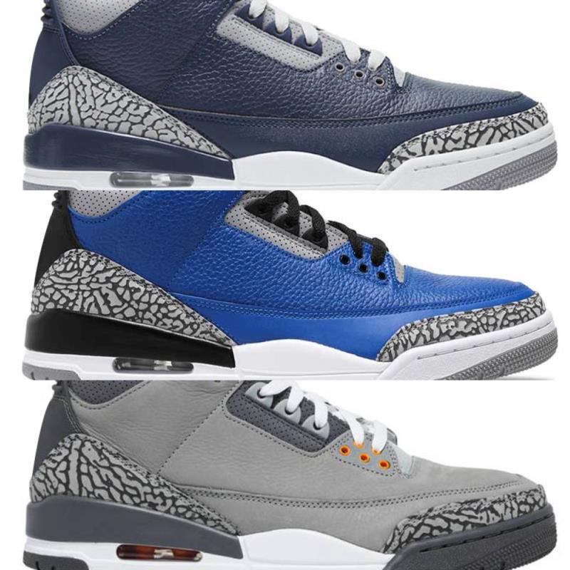 

Jumpman Box 2021 With 3 Laser UNC Cement Georgetown Navy Court 3s Grey Cool Midnight Purple TrainersEV8B Mens Orange Red Shoes Basketba Icxo, Black