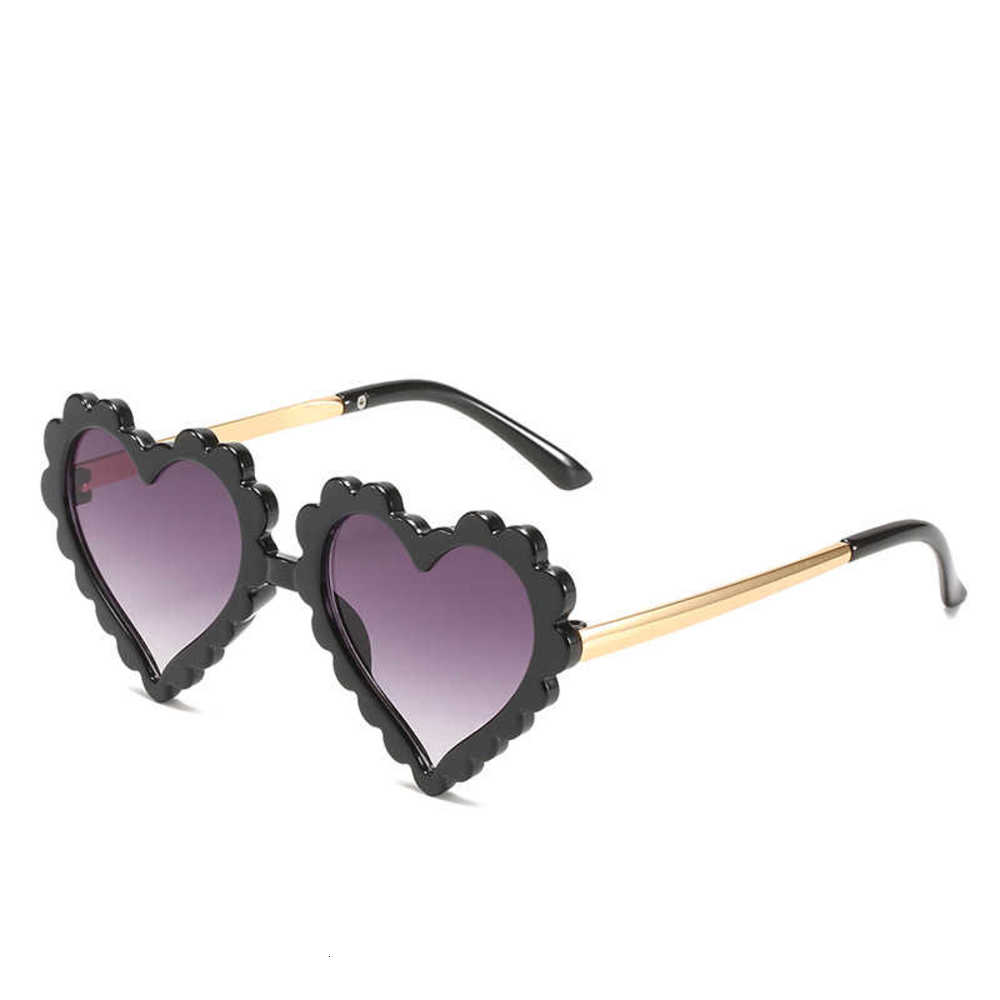 

children's sunglasses Fashion cute heart-shaped Sunglasses personality flower love, Blue