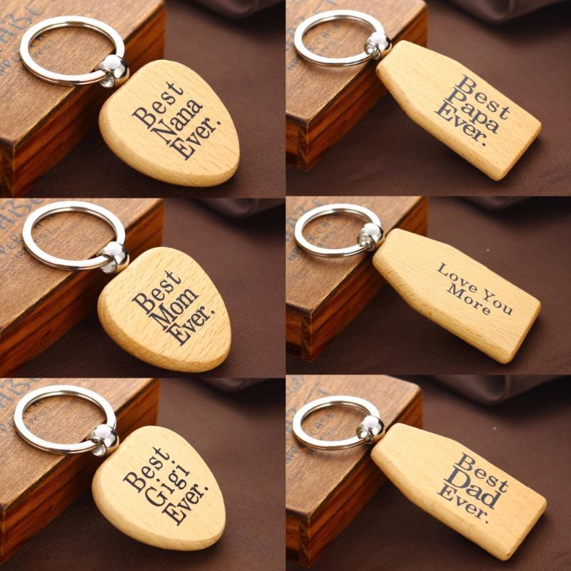 

Keychains Family Ever Wood Keychain Mom Dad Nana Gigi Papa Grandma Wooden Keyring Love You More Key Chain Keyfob Jewelry Gifts