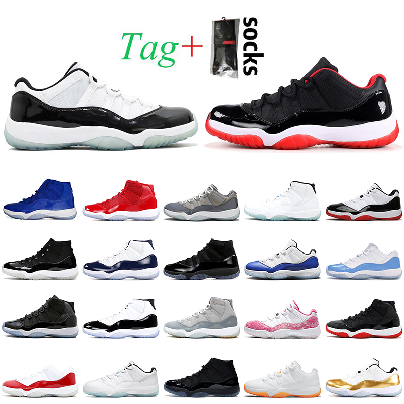 

11s Low Concord Bred Women Mens Jumpman 11 Basketball Shoes Jubilee 25th Anniversary High OG Cool Grey Lengend Blue Cap&Gown Trainers Sneakers, Item36 low green snakeskin 36-47
