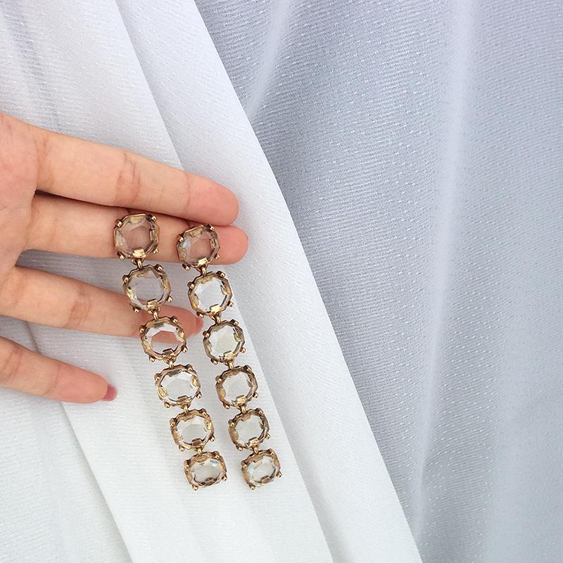 Dangle & Chandelier Fashion Jewelry Earrings Metal Alloy High Quality Clear Resin Round Drop For Women Girl Gifts Selling-image-708234293