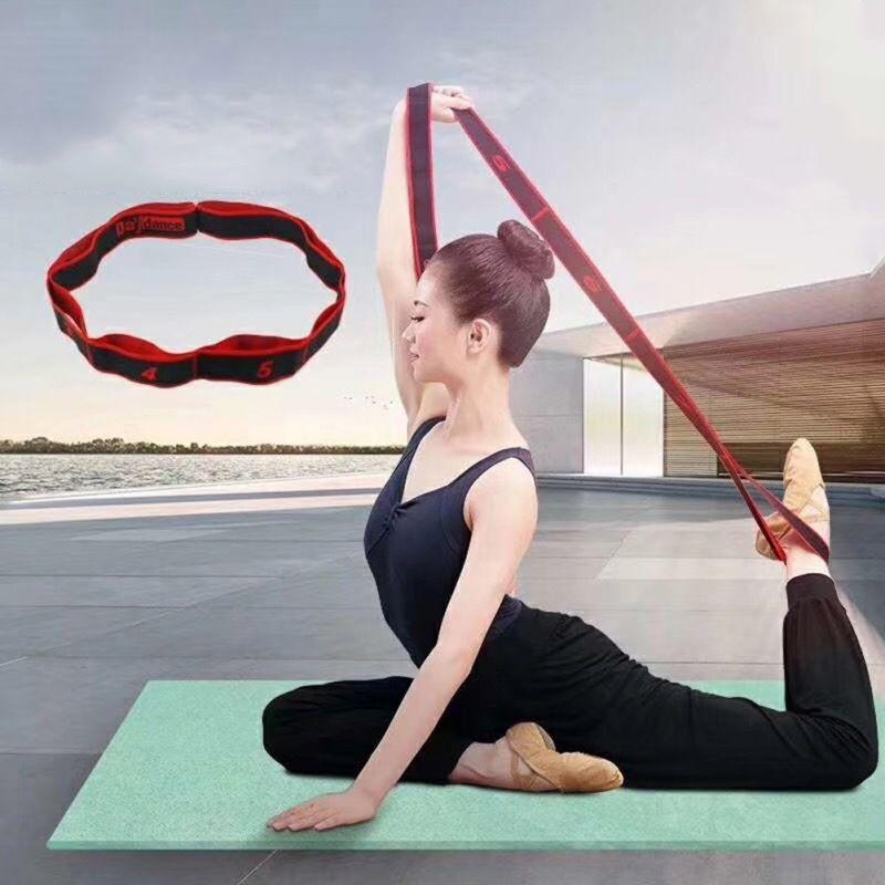 

Yoga Stretch Strap With 8 Loops Elastic Folding Adjustable Band Latin Dance Stretching Tool Resistance Bands