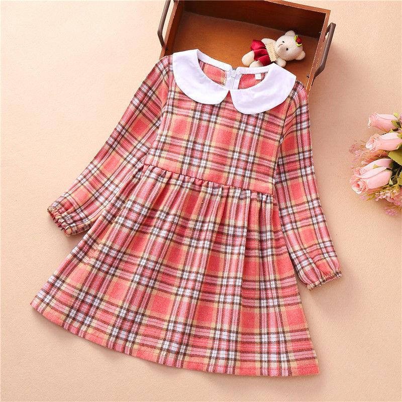 

Girl's Dresses Fahion Baby Girls Dress 2021 Spring Autumn Cotton Princess Long Sleeve Lattice For Kids Costumes 3 5 6 7 8 Year