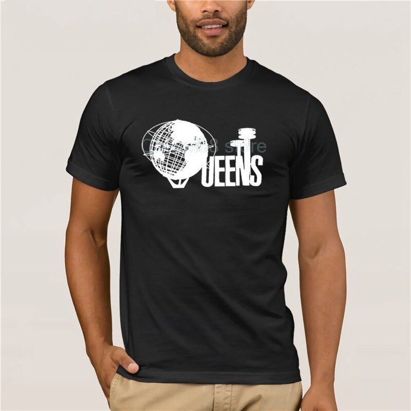 

casual T-shirt round neck cool Men's Queens Unisphere New York NY fashion T Shirt 100% Cotton