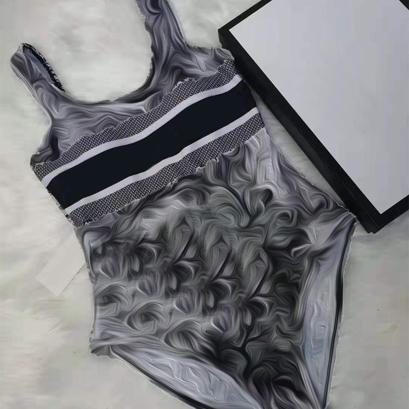 

Sexy Sling Bikini Animal Letters Printed Swimsuit Women Swimwears One Piece Swimsuit Split Swimsuit Bathing Suits, As pic
