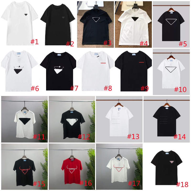 

Men's T-Shirts Triangle Cotton Short Sleeve Blouse Top Tees & Polos Casual Mix 18 Styles Crew Neck Shirts Black White, White;black