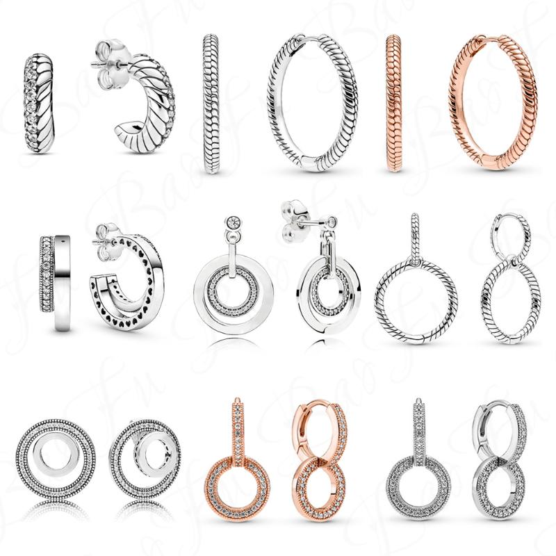 

Stud Genuine 925 Sterling Silver Round Snake Bone Textured Earrings Original Micro Standard Suitable For Women Banquet Jewelry, Golden;silver