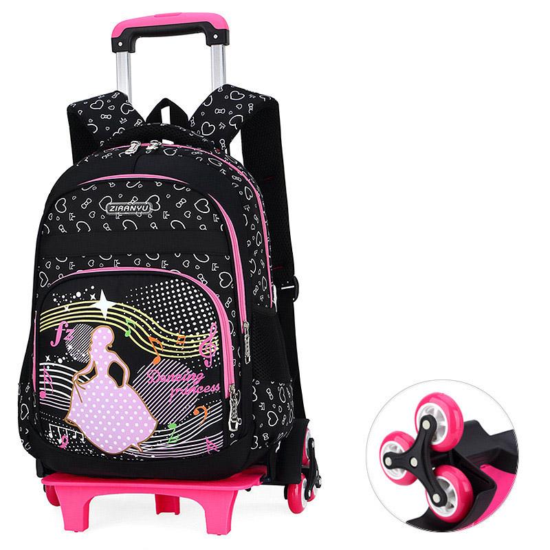 

Removable Children School Bags With 2/6 Wheels For Girls Trolley Backpack Kids Wheeled Bag Bookbag Travel Luggage
