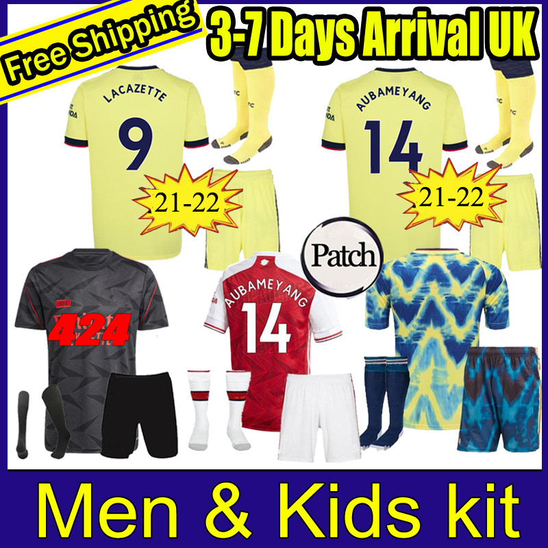 

2021 2022 Gunners men Soccer jersey 20 21 22 SAKA PEPE NICOLAS CEBALLOS HENRY GUENDOUZI TIERNEY arsen adult Kids Football KIT shirt set, Black