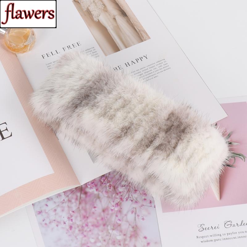 

Scarves 2021 Winter Girls Fashion Real Headband Scarf Natural Warm Muffler Women Knitted Genuine