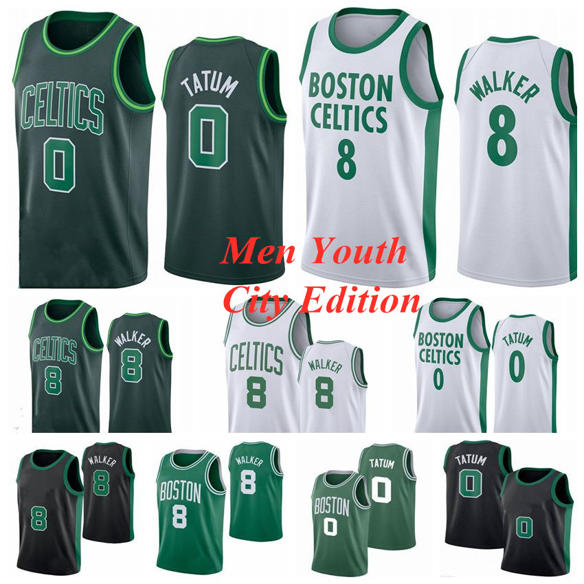 

BostonCelticsBasketball Jersey NCAA Kemba 8 Walker Jayson 0 Tatum Jerseys 2021 Men Kids Youth Green White S-XXXL, Color1